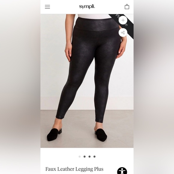 Sympli Faux Leather Leggings Black OX BNWT - Picture 1 of 3
